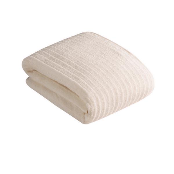 creamy colored bath towel, eco friendly bath towel, vegan bath towel, wave look bath towel